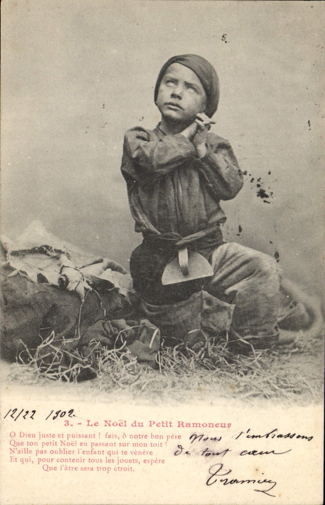 CPA Fantaisie Enfant Le Noel du petit ramoneur
