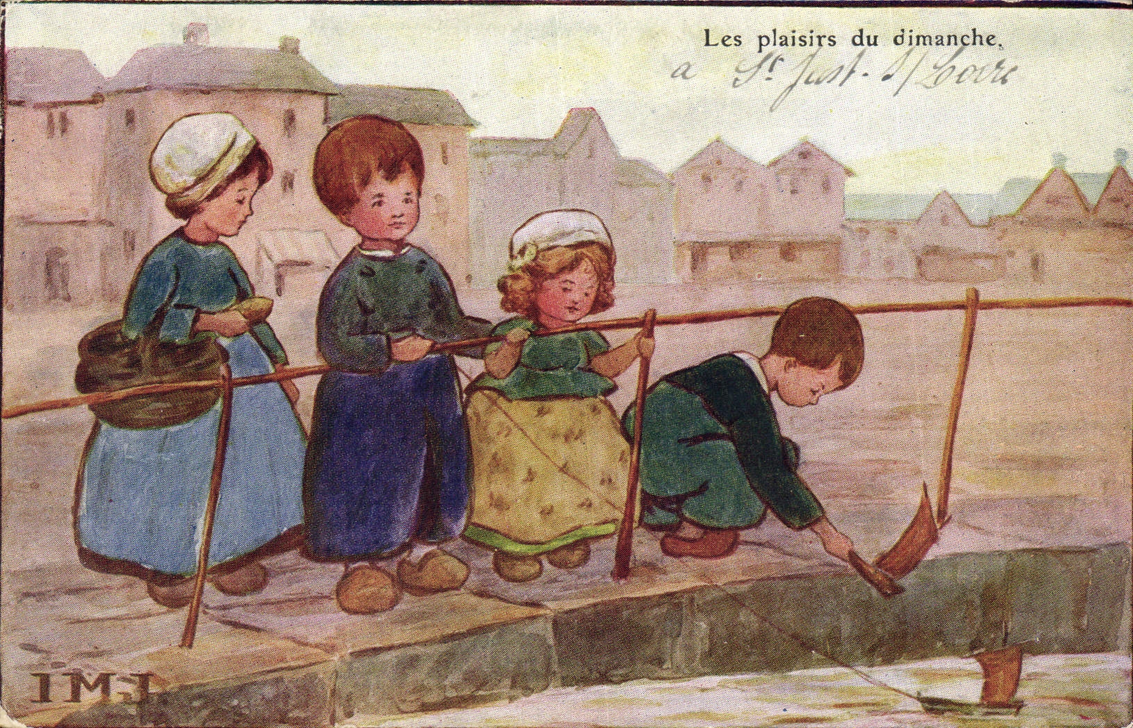 CPA Fantaisie Illustrateur Enfants Les plaisirs du Dimanche