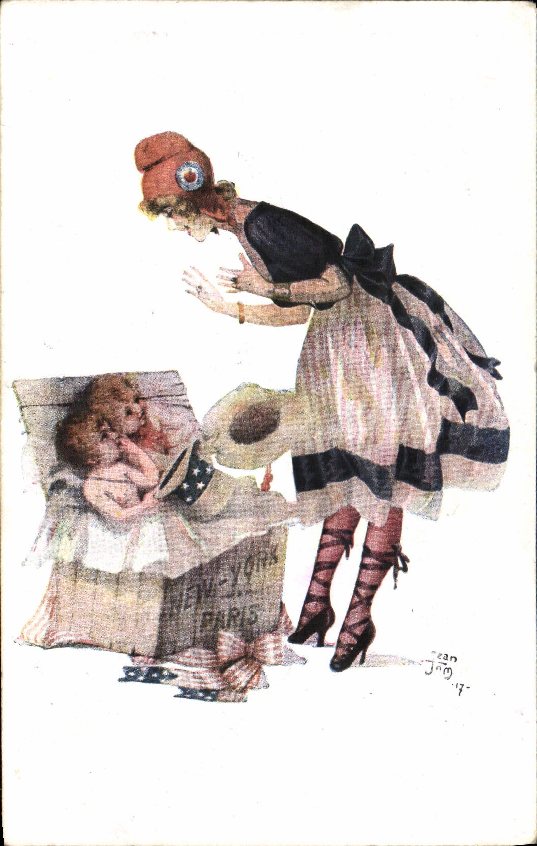 CPA Fantaisie Illustrateur The Sammies in Paris par Jean Jam Marianne