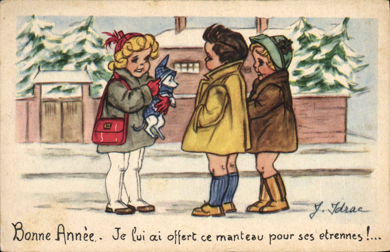 CPA Fantaisie Illustrateur Enfants Idrac Chien