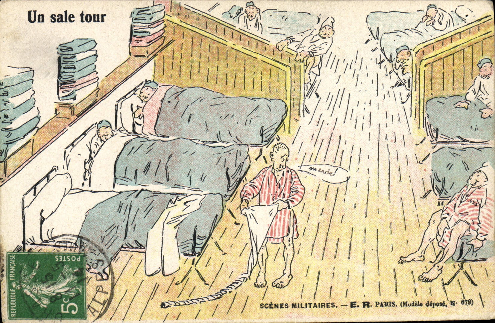 VINTAGE POSTCARD Militaria a dirty trick