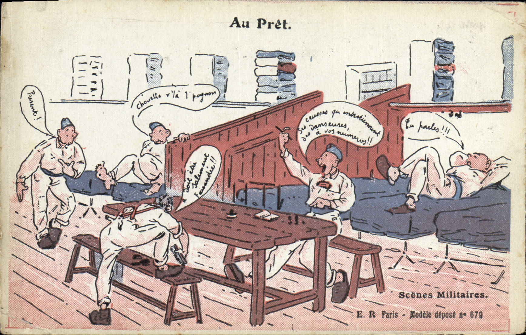 VINTAGE POSTCARD Militaria With the loan