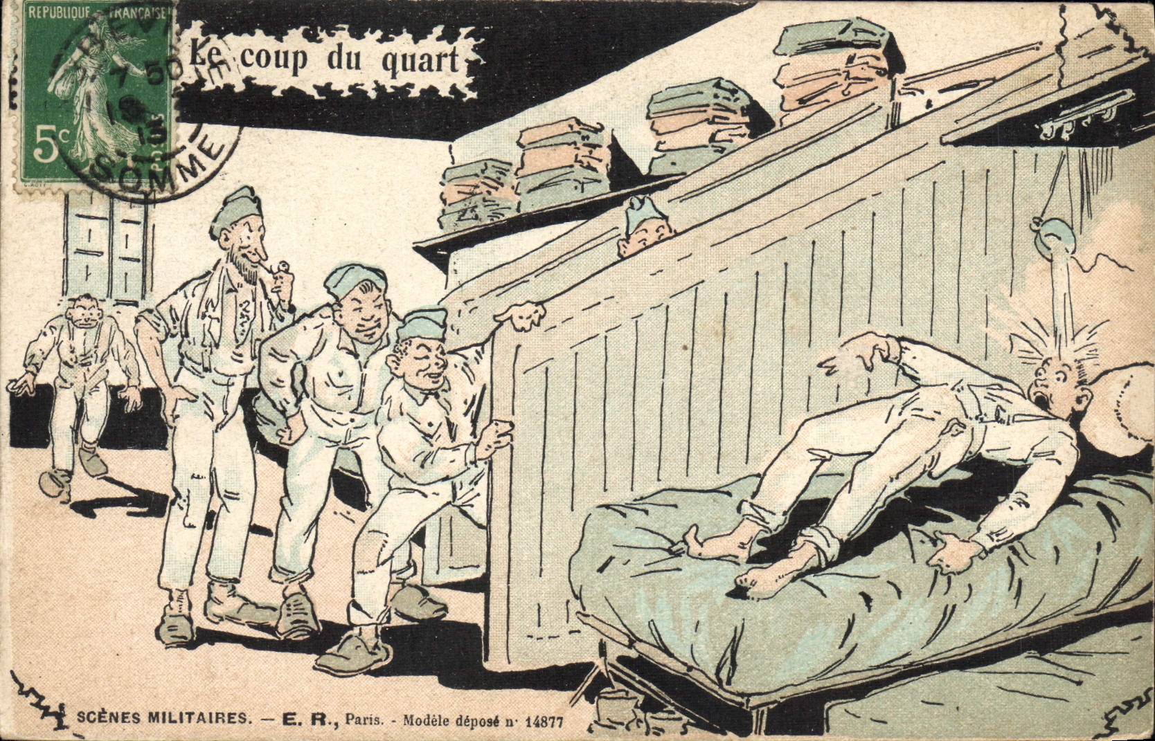 CPA Militaria Le coup du quart