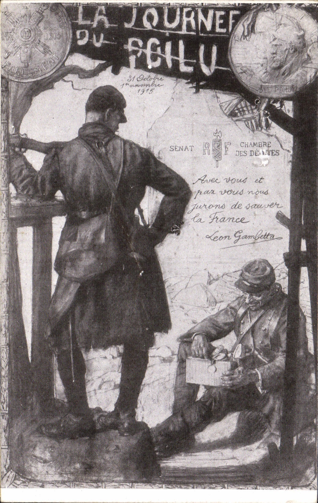 CPA Militaria La journee du poilu