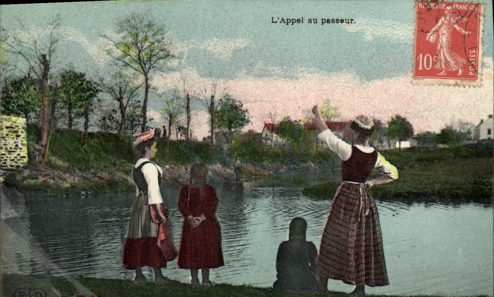 CPA Folklore L'appel du passeur