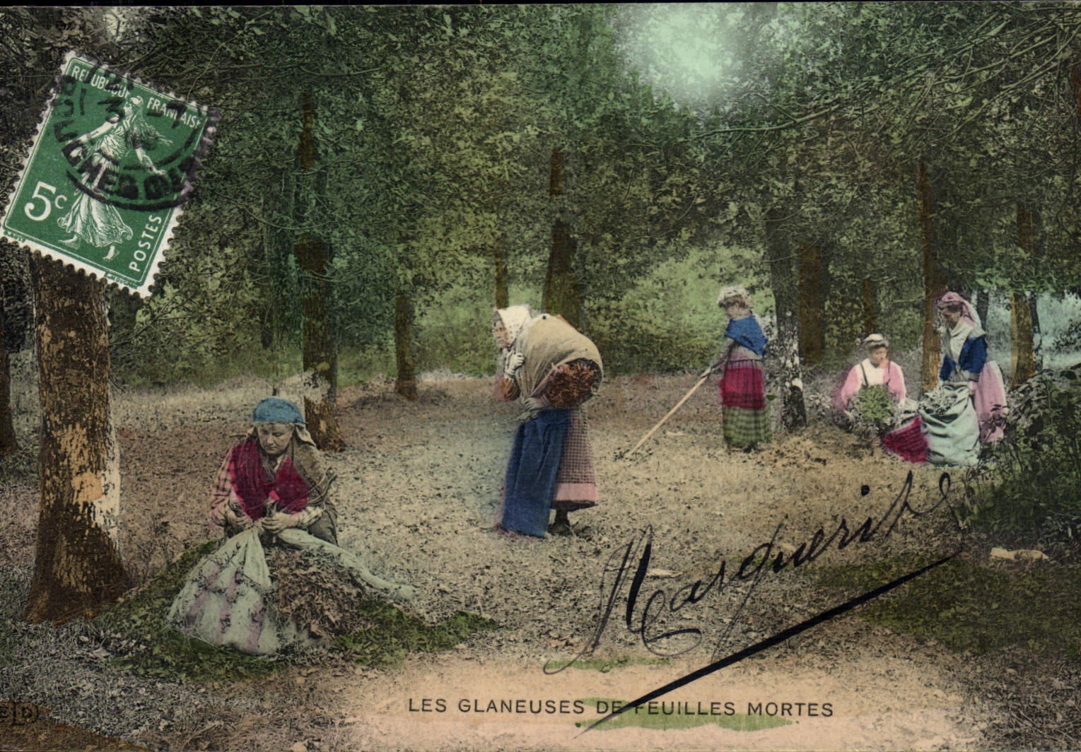 CPA Folklore Les glaneuses de feuilles mortes