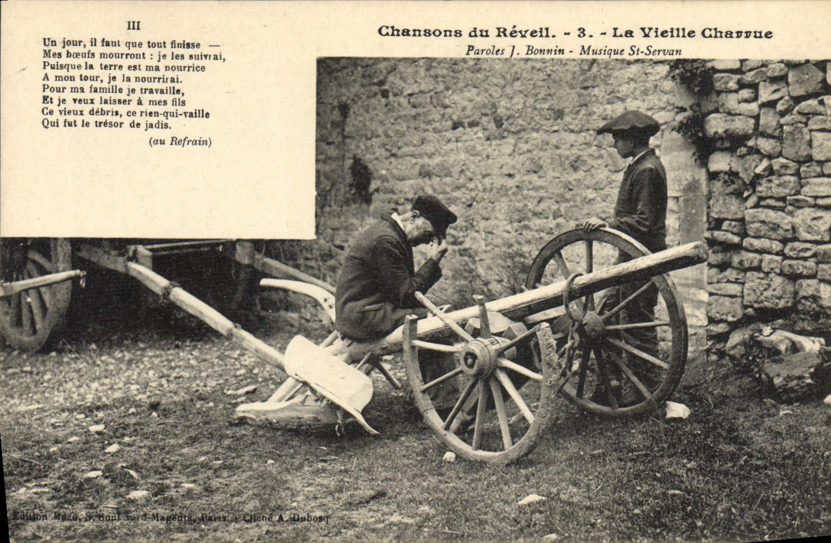 CPA Folklore Chansons du reveil La vieille charrue