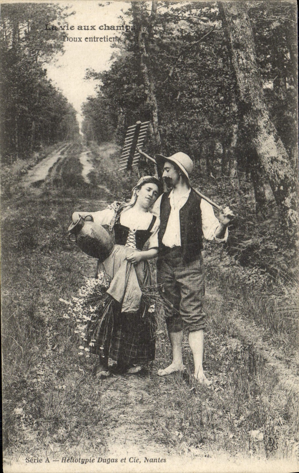 CPA Folklore la vie aux champs Doux entretien