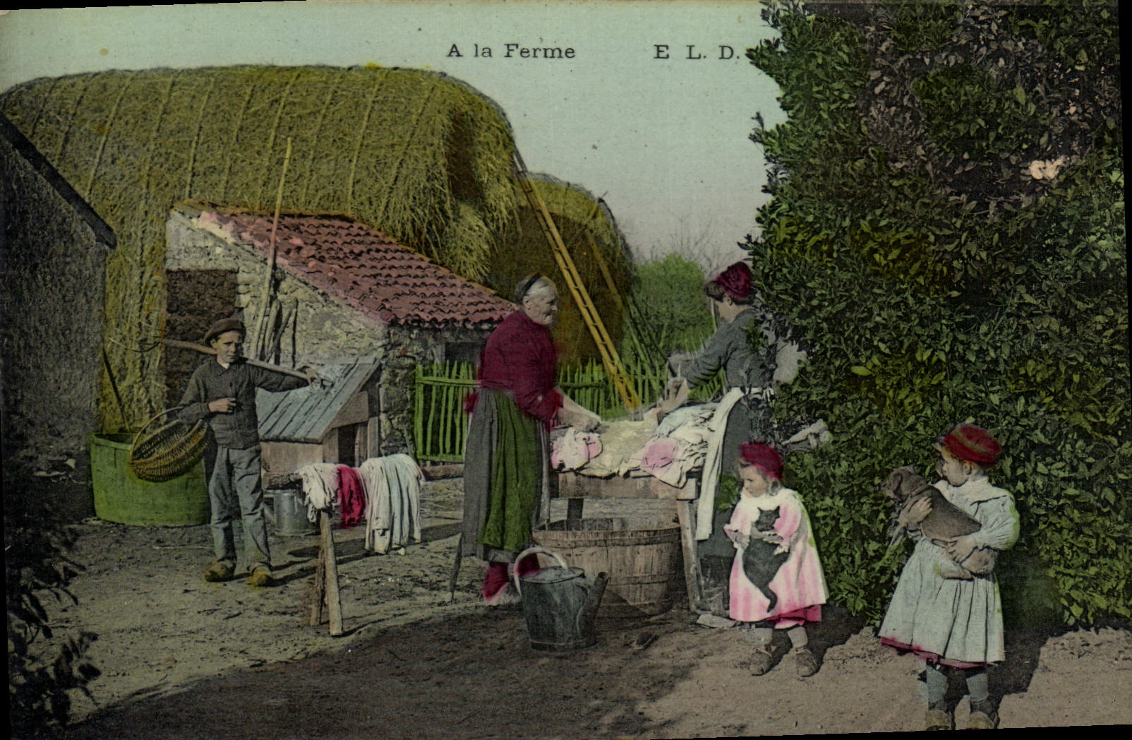 CPA Folklore A la ferme 