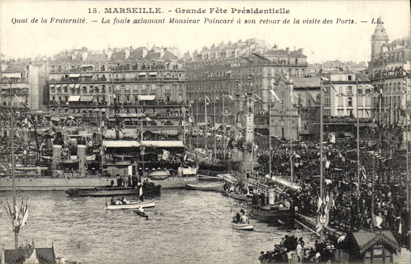 CPA Marseille Grande fete presidentielle Quai de la Fraternite Poincare