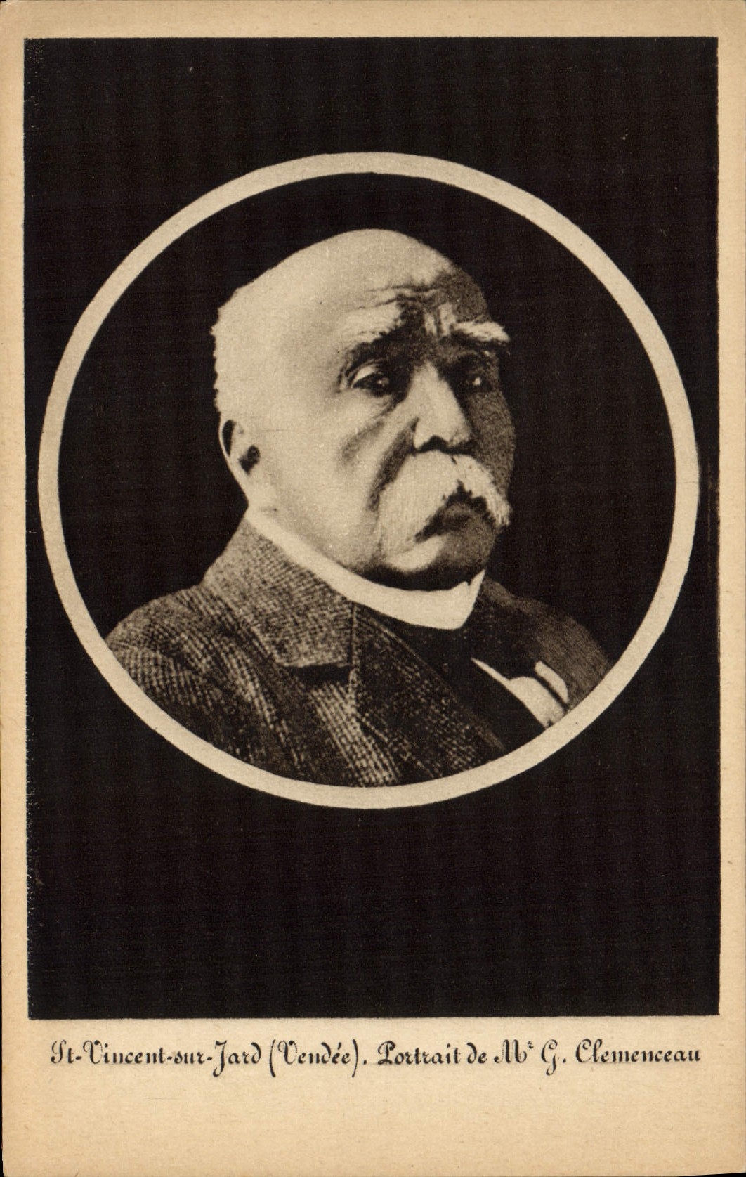 POSTAL St Vincent de Jard Portrait de la VENDIMIA de Sr. Georges Clémenceau