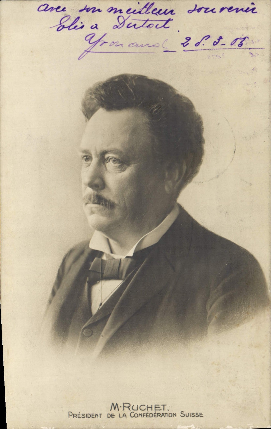 VINTAGE POSTCARD Mr. Ruchet President of the Swiss Confederation