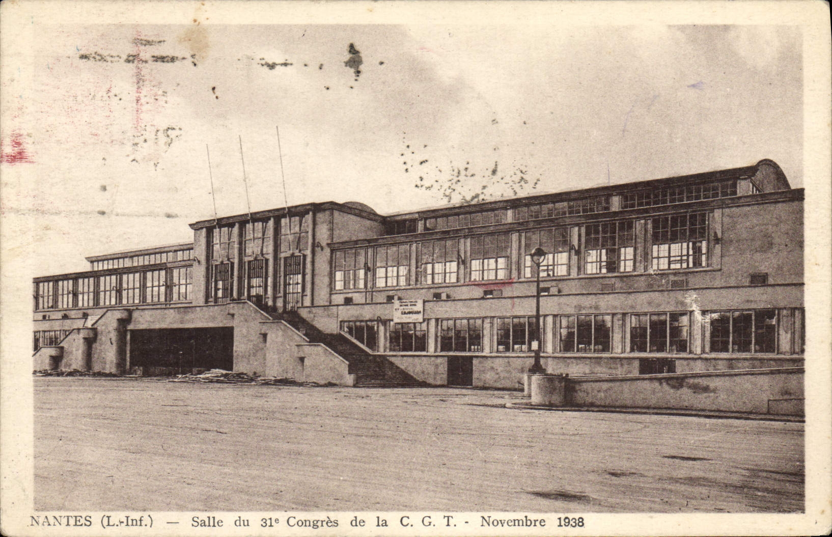 CPA Nantes Salle du 31eme Congres de la CGT Novembre 1938