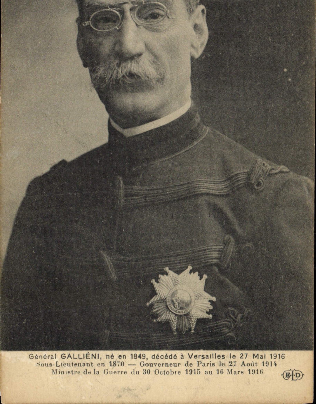 CPA General Gallieni decede a Versailles Ministre de la guerre Medaille