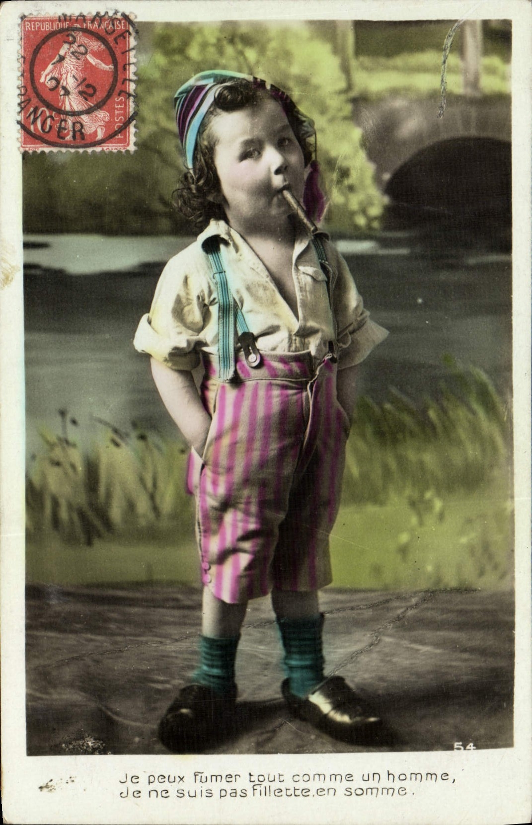 CPA Fantaisie Tabac Enfant Cigare 