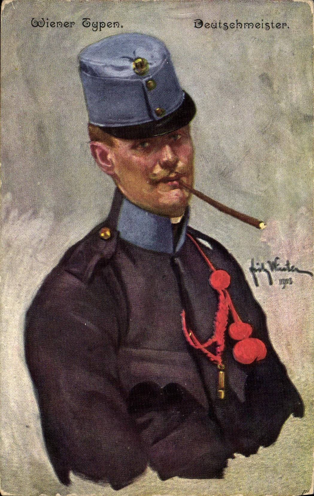 Salchicha de Francfort Typen Wien del tabaco de la fantasía de la POSTAL de la VENDIMIA