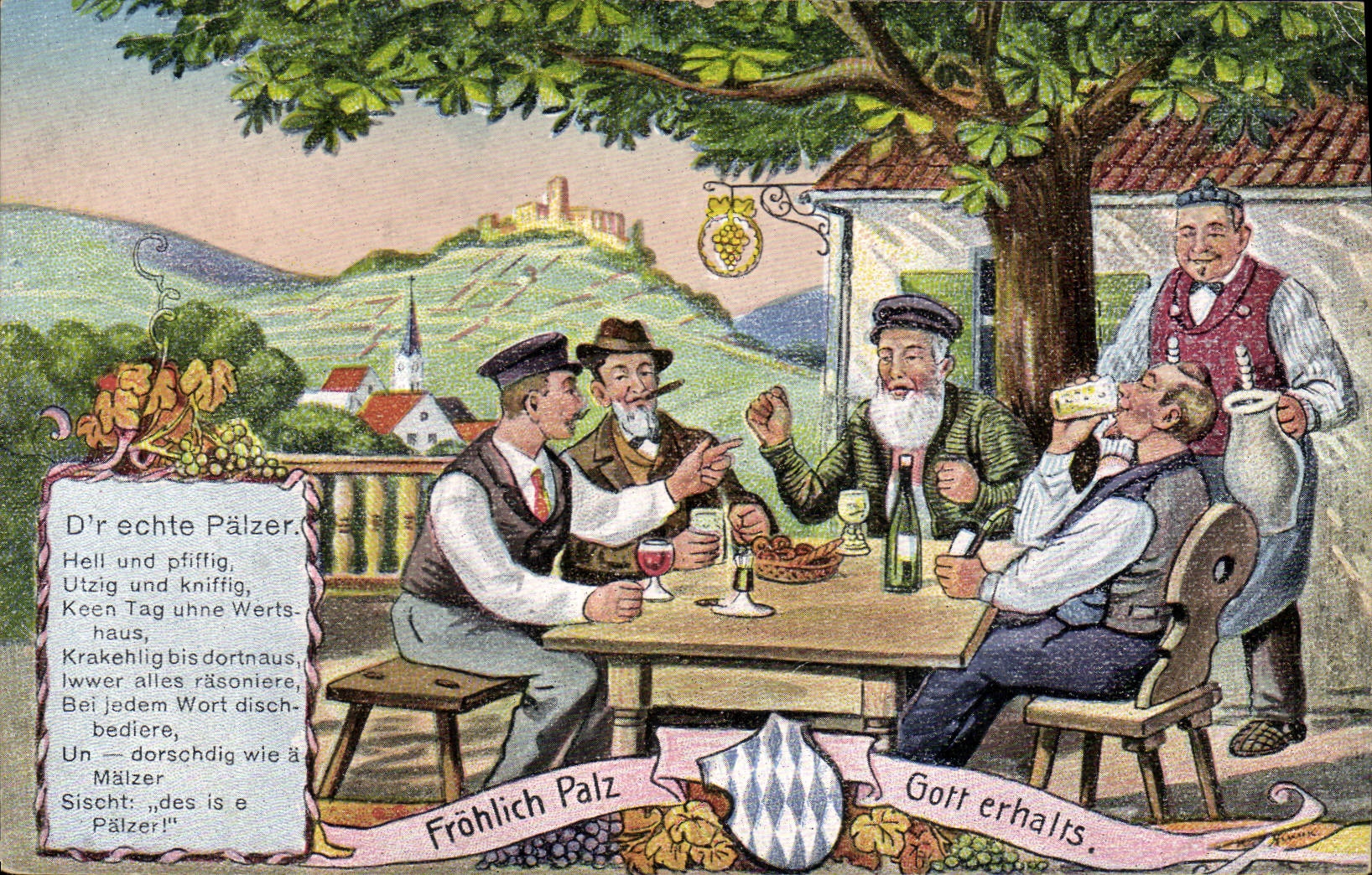 CPA Fantaisie Tabac Cigare Alcool Vin