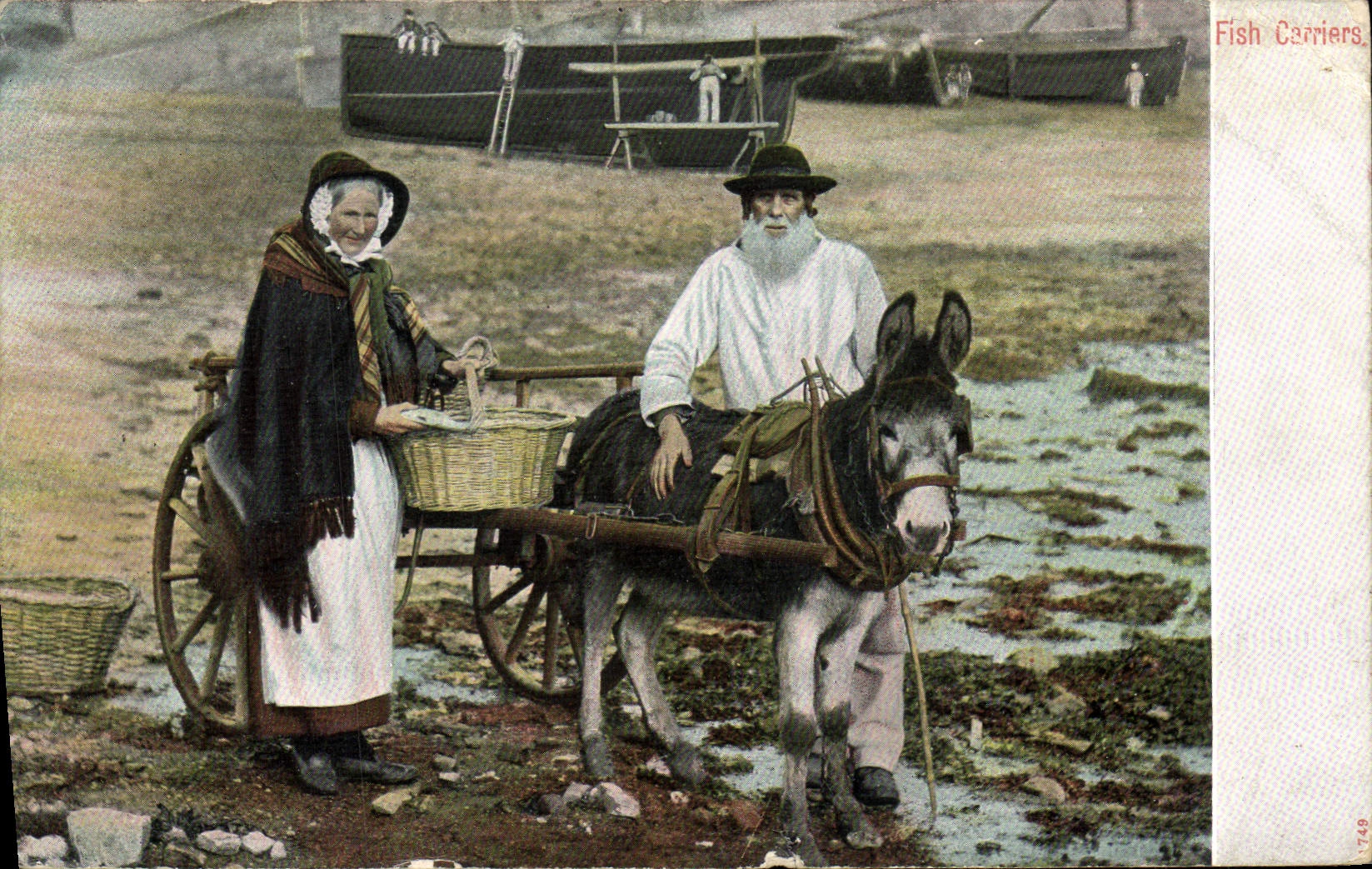 VINTAGE POSTCARD Coach Fish Carriers Ass Mile