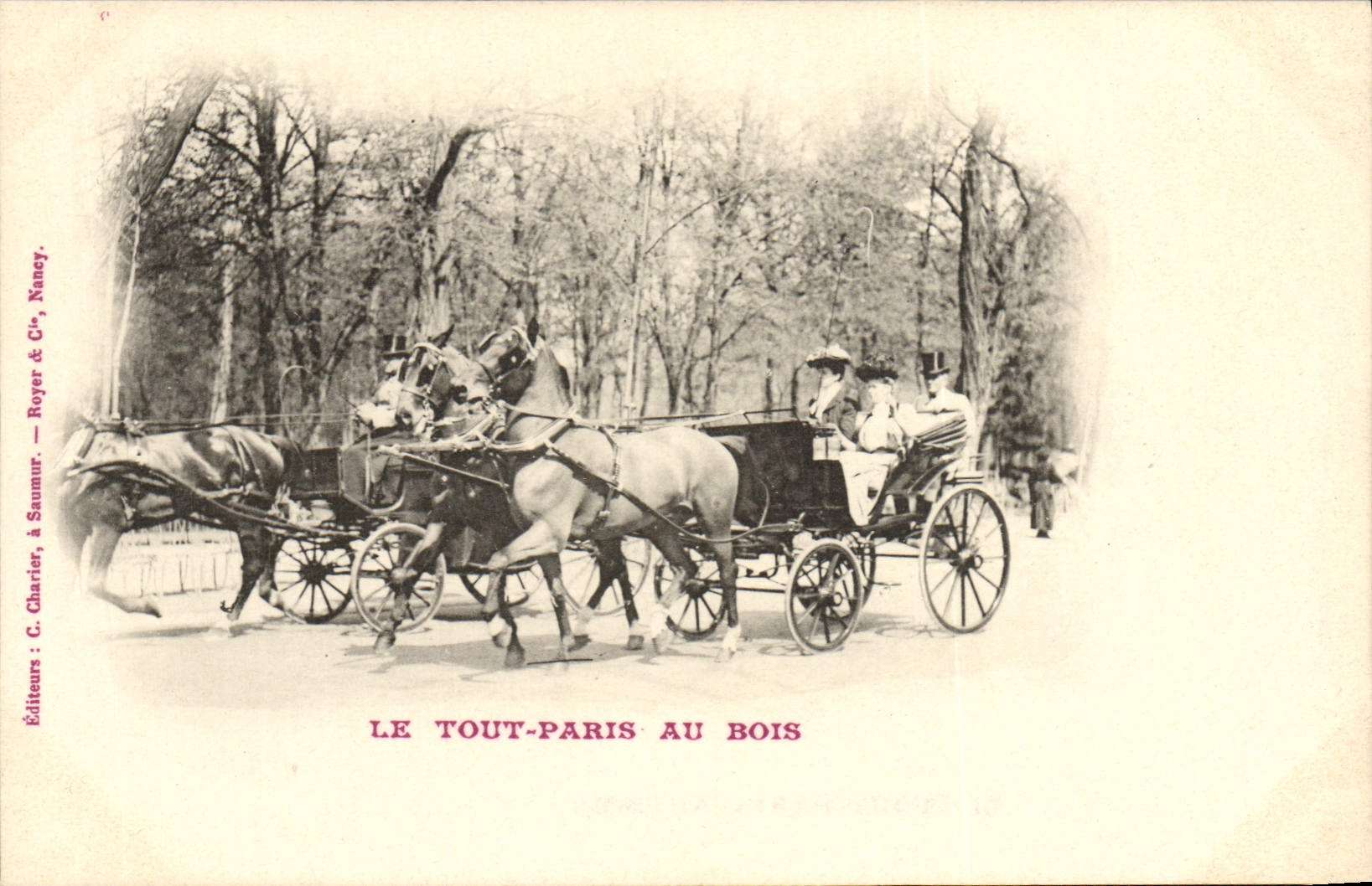 CPA Attelage Le Tout Paris au bois Chevaux Paris