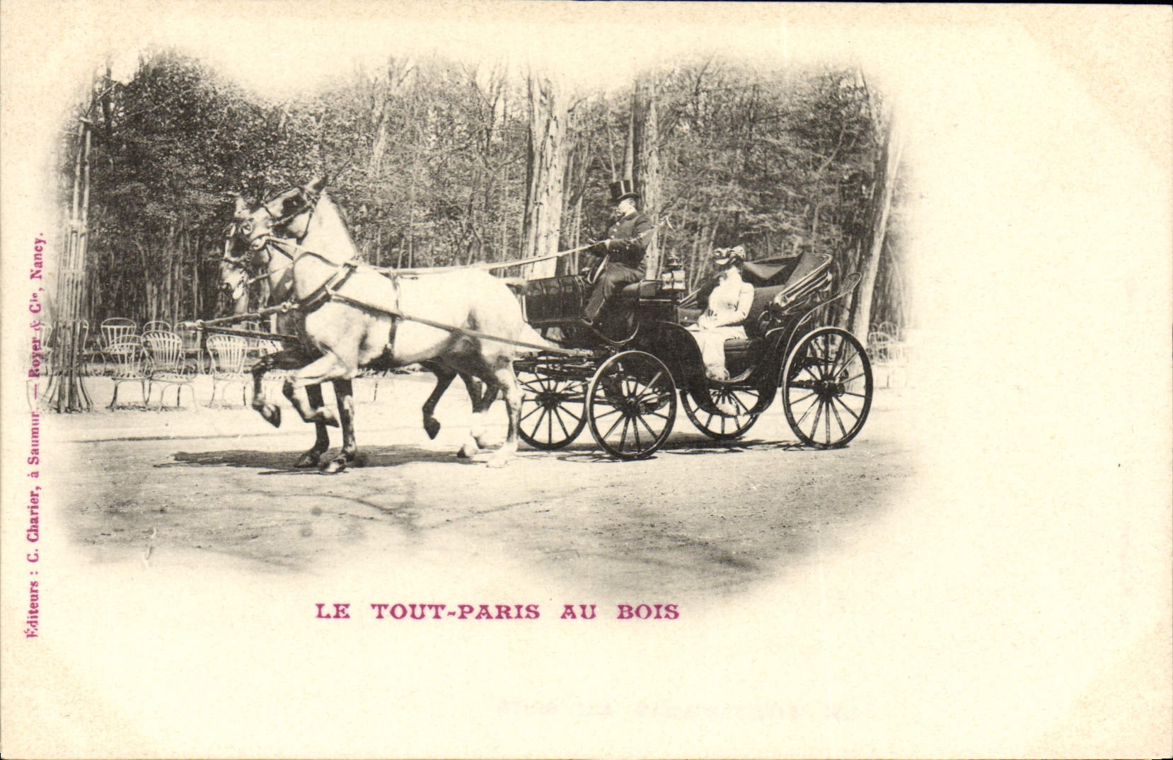 CPA Attelage Le Tout Paris au bois Chevaux Paris