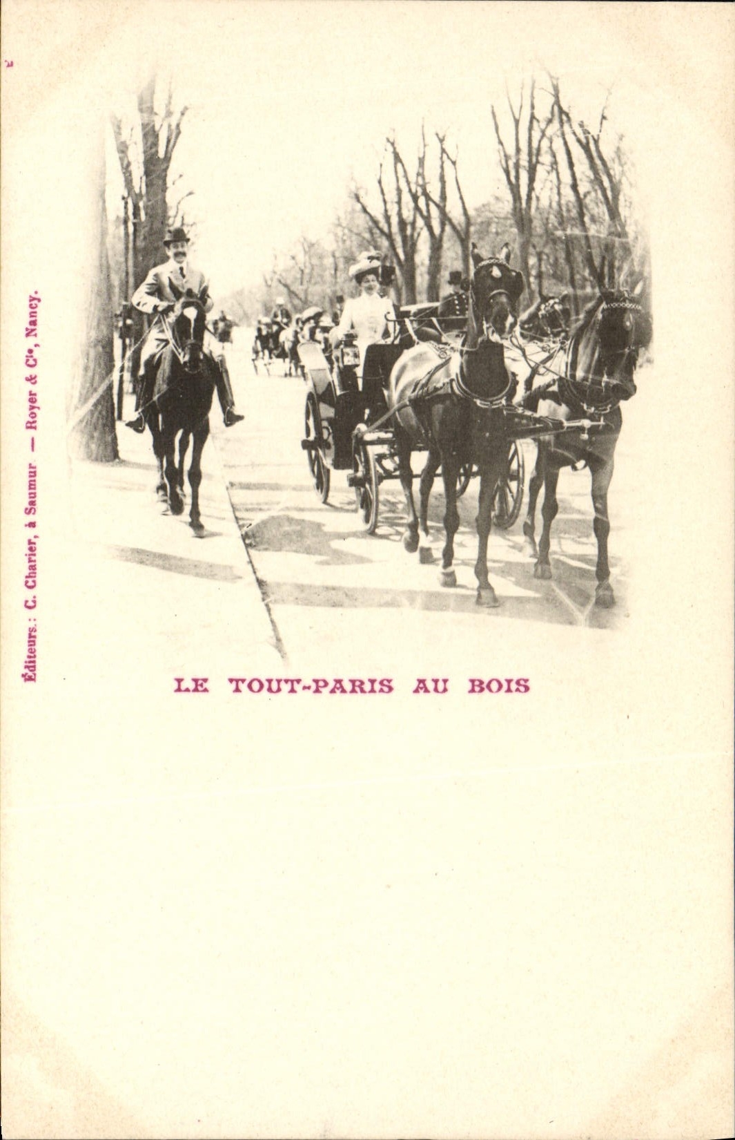 CPA Attelage Le Tout Paris au bois Chevaux Paris