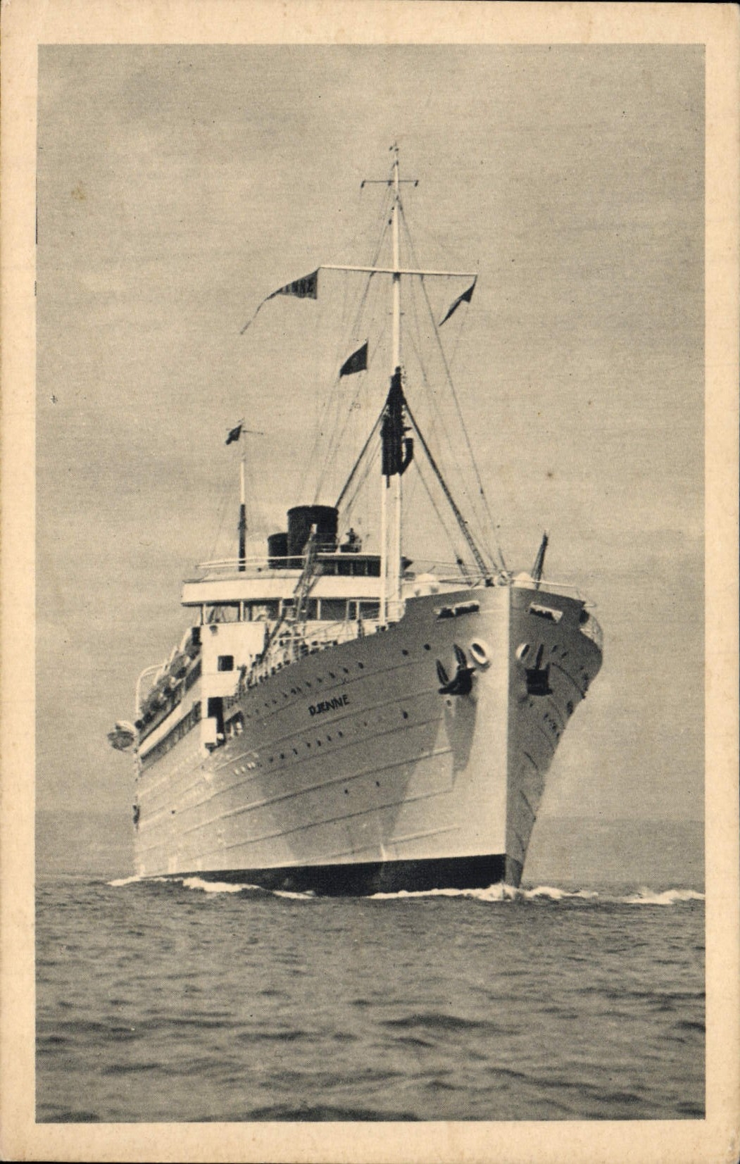 VINTAGE POSTCARD Boat Steamer Company of Navigation Package Marseilles Djenne Steamer