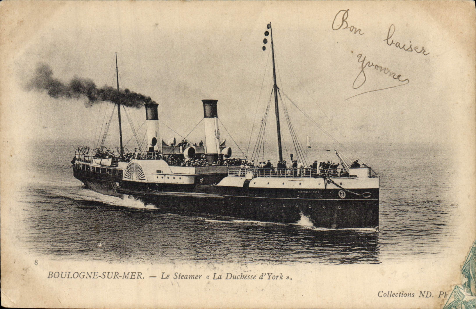 CPA Bateau Paquebot Boulogne sur Mer Le steamer La Duchesse D'York