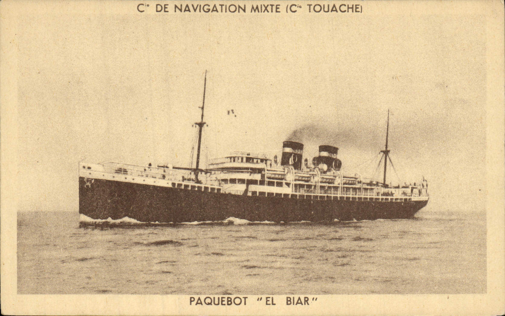 CPA Bateau Paquebot El Biat Cie de Navigation Mixte Cie Touache 