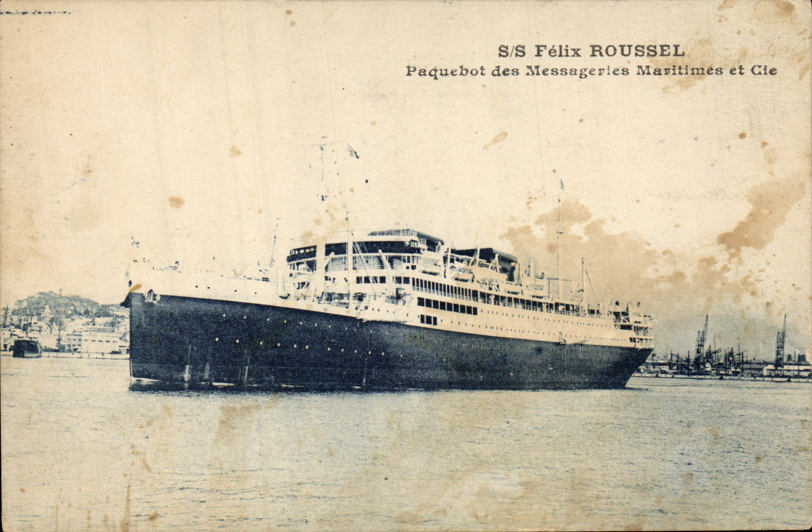 CPA Bateau Paquebot des Messageries Maritimes SS Felix Roussel 