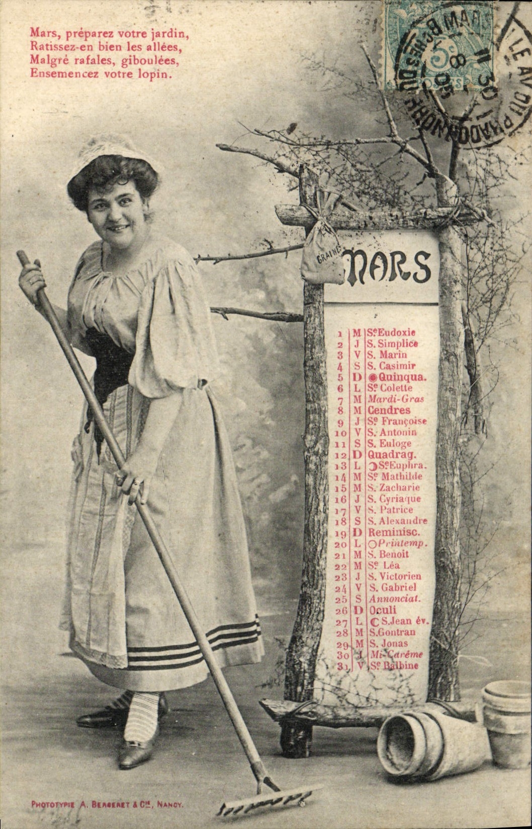 VINTAGE POSTCARD Fantasy Woman Mars