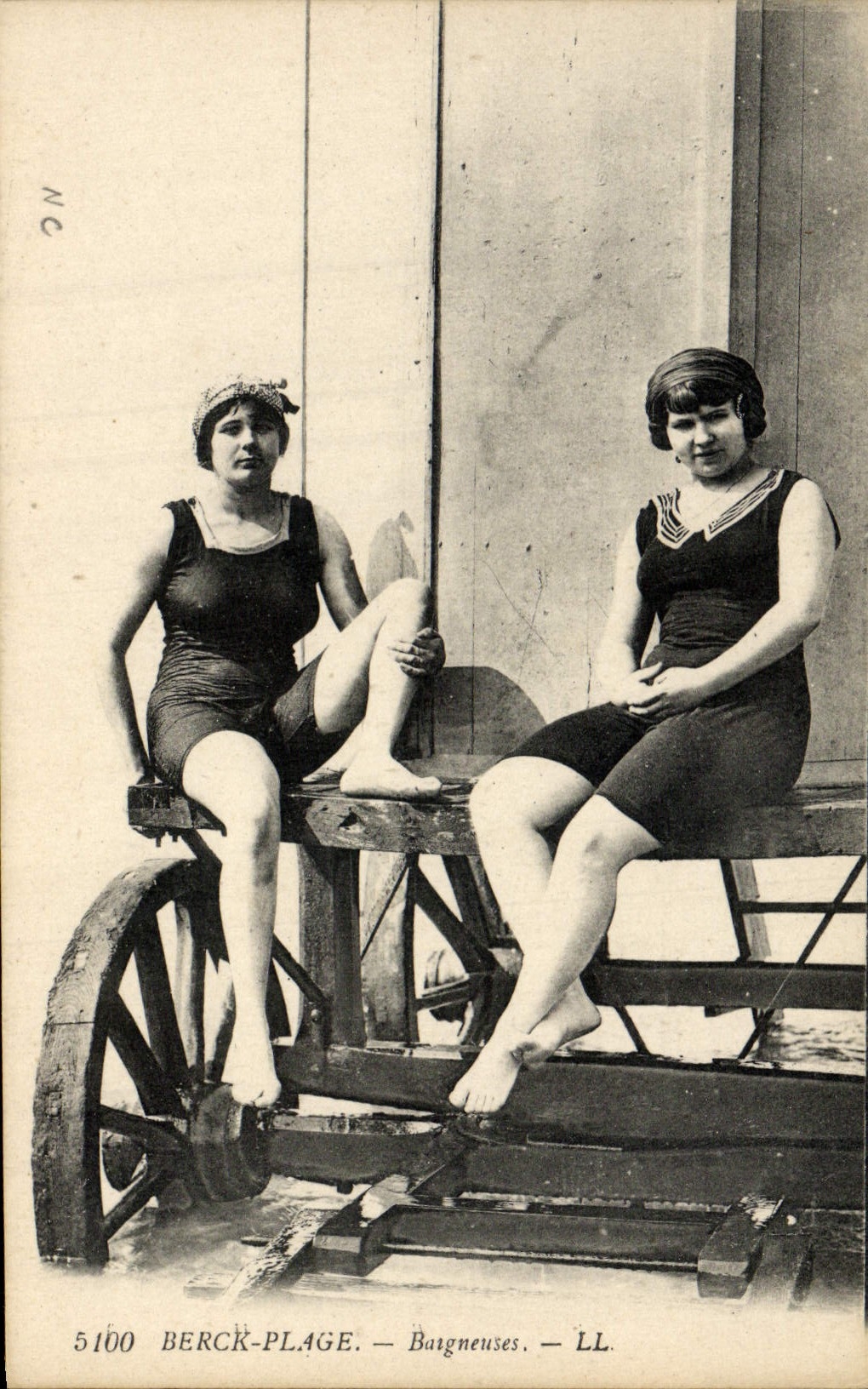 VINTAGE POSTCARD Fantasy Woman Bathing suit Berck Beach Bathers