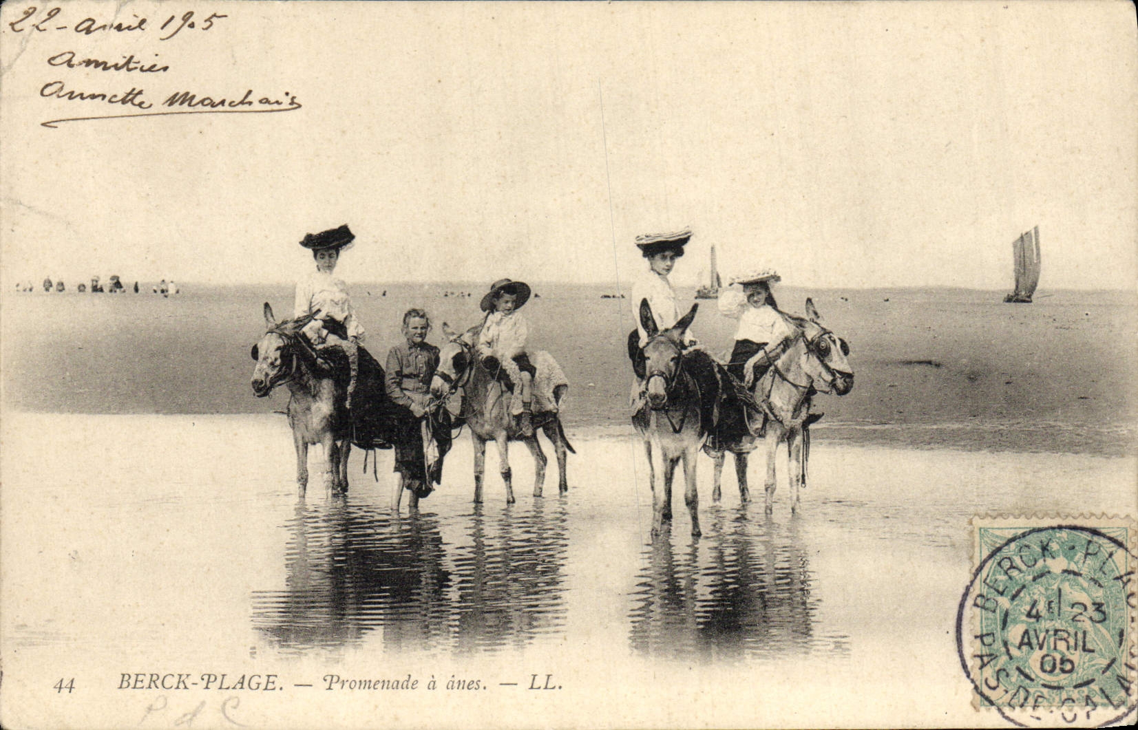 CPA Ane Mule Berck Plage Promenade a anes