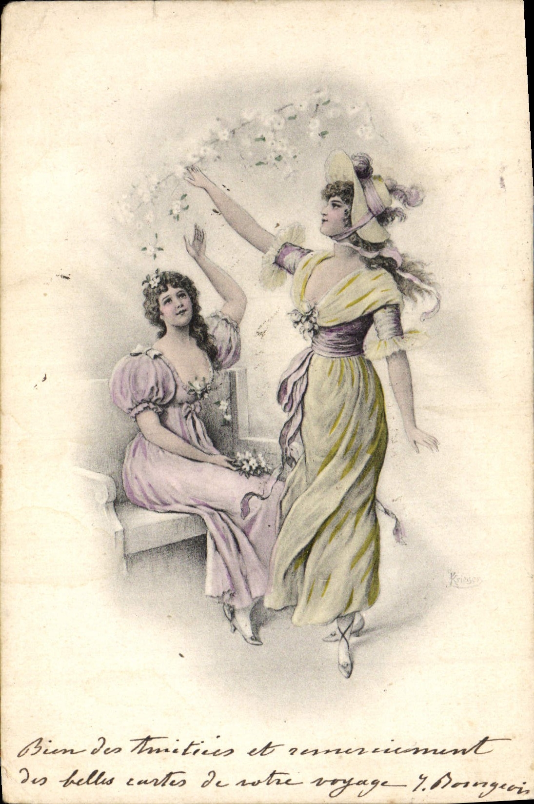 CPA Fantaisie Illustrateur Femmes