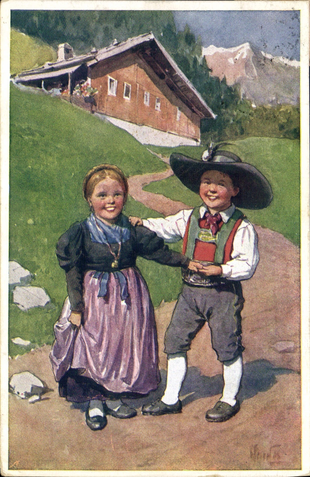 CPA Fantaisie Illustrateur Enfants Folklore