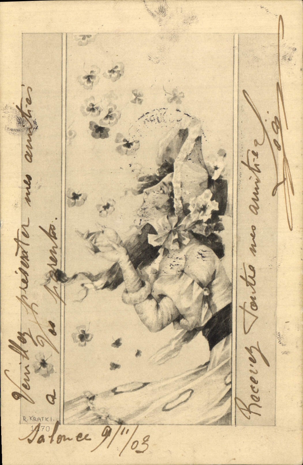 CPA Fantaisie Illustrateur Femme 