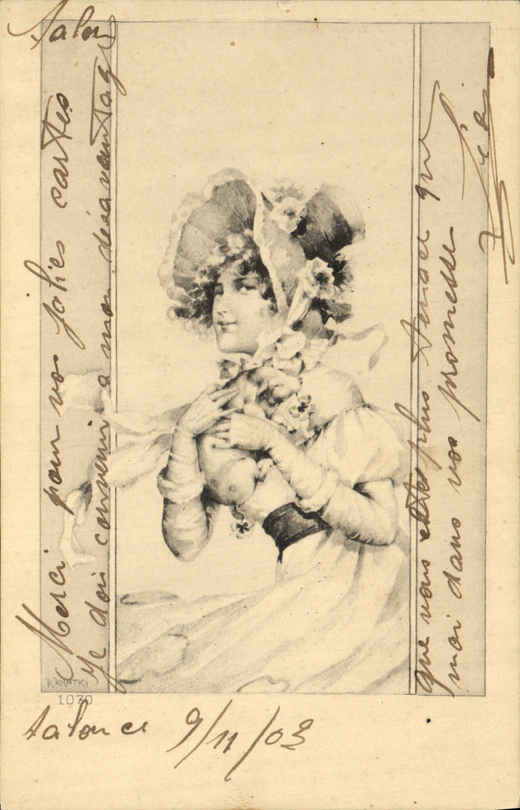 CPA Fantaisie Illustrateur Femme 