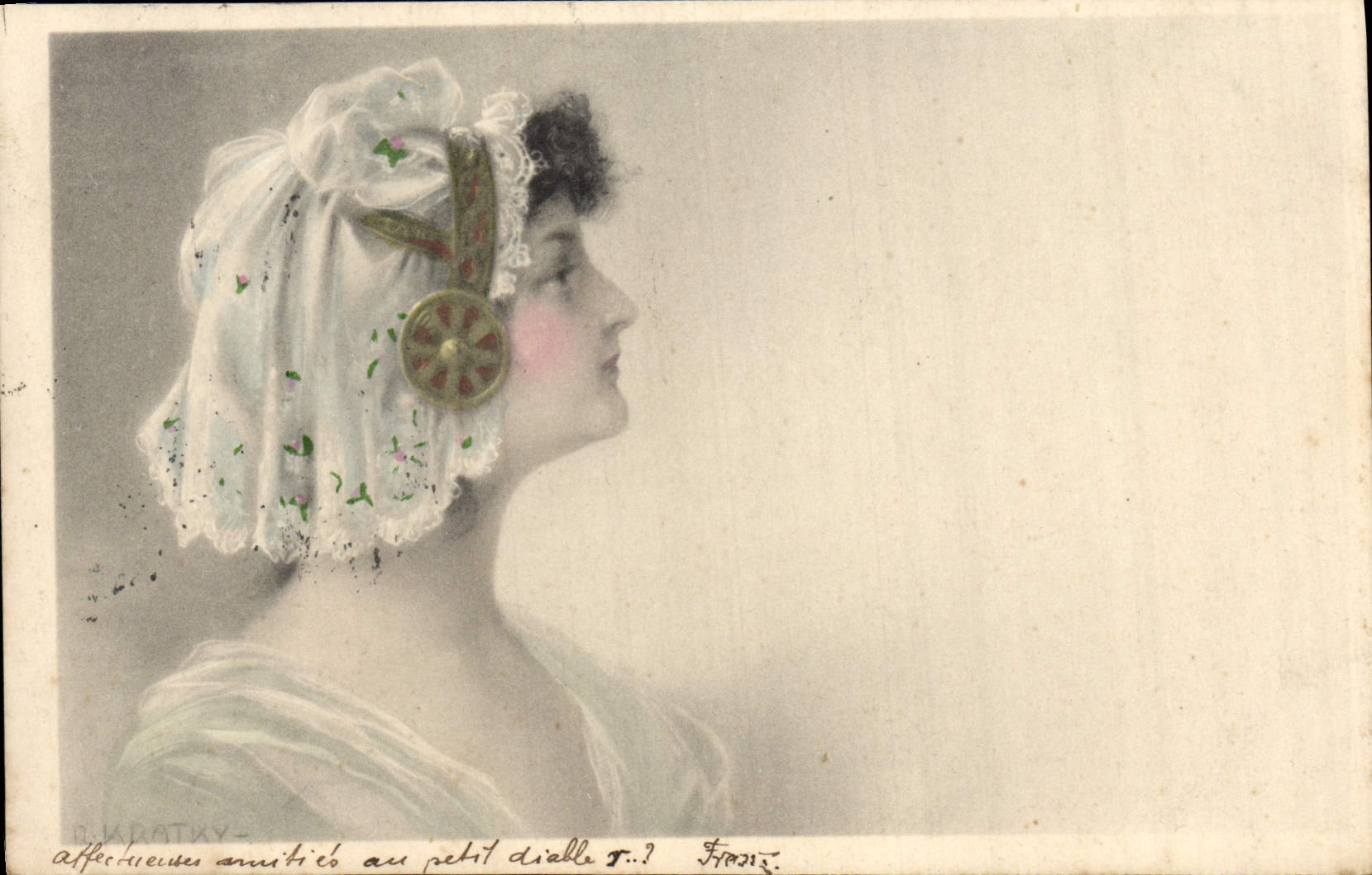 CPA Fantaisie Illustrateur Femme 