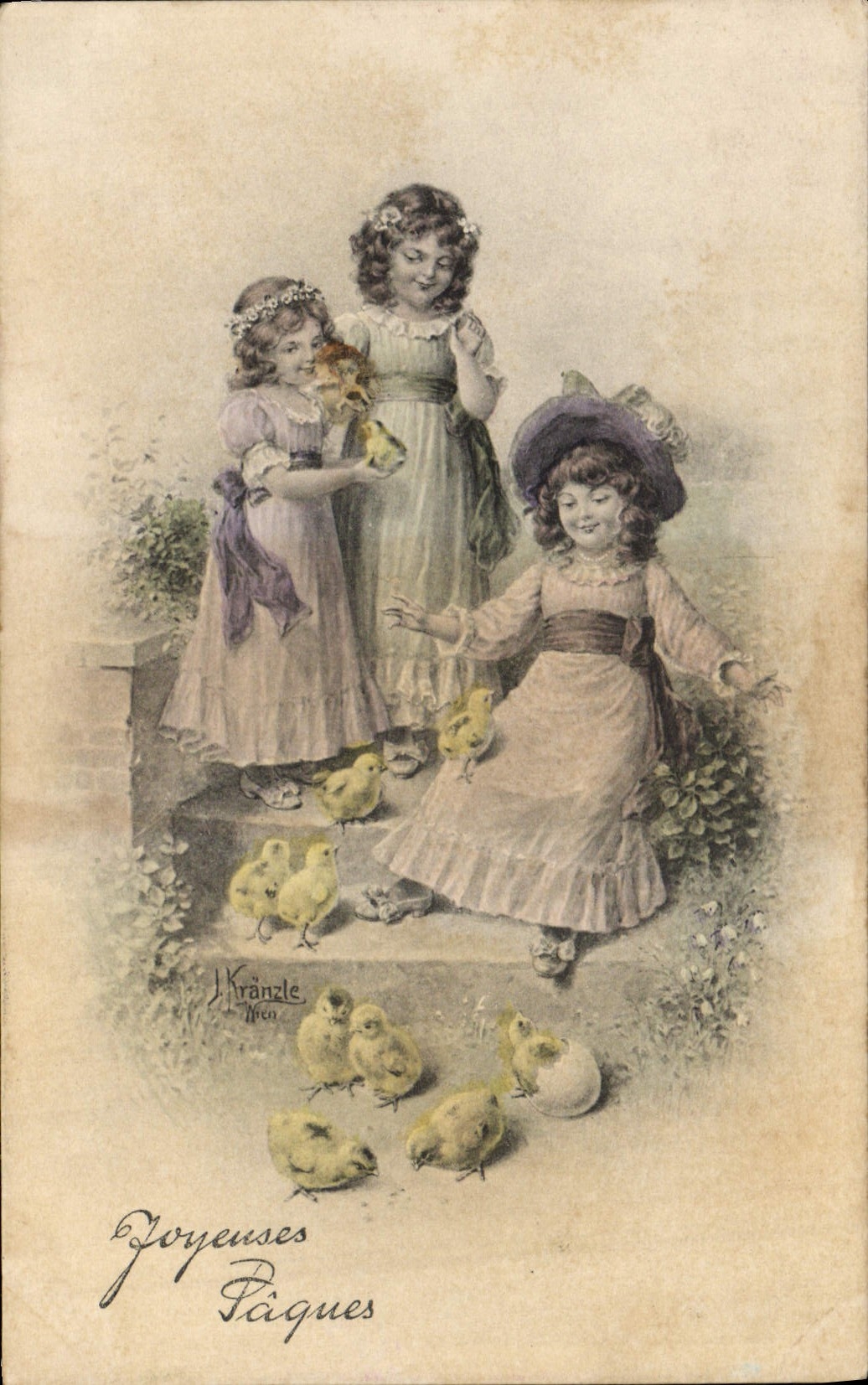 CPA Fantaisie Illustrateur Enfants Poussins 