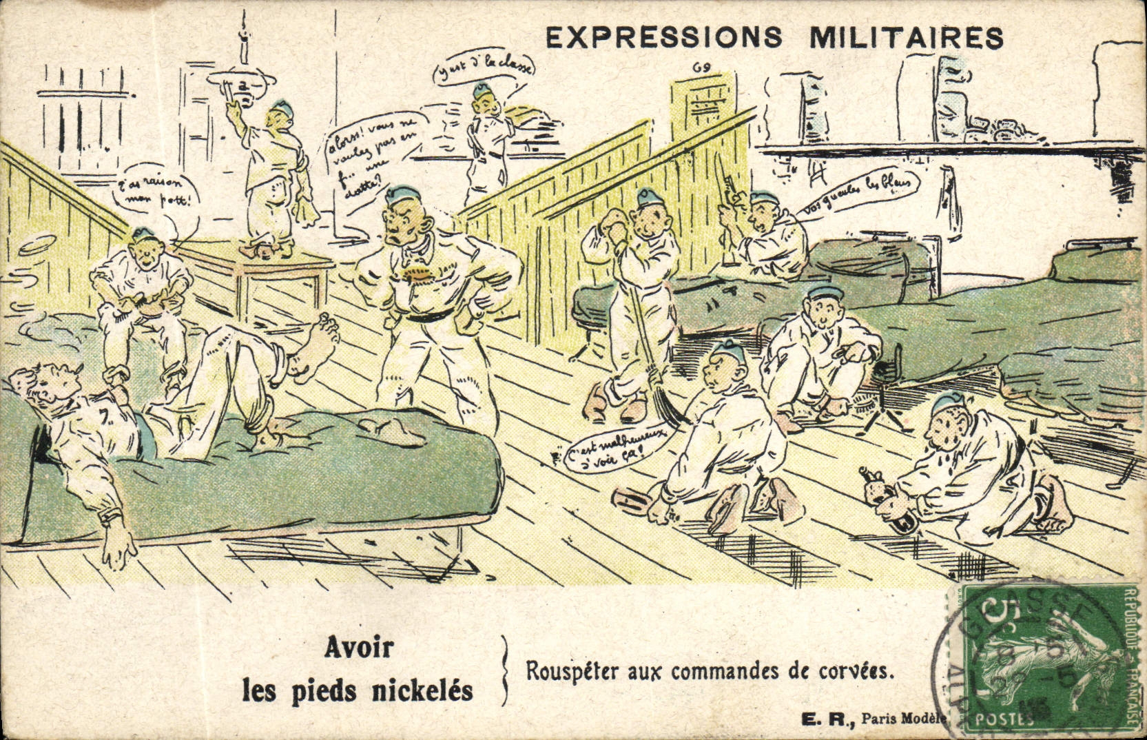 VINTAGE POSTCARD Militaria To have the feet nickel