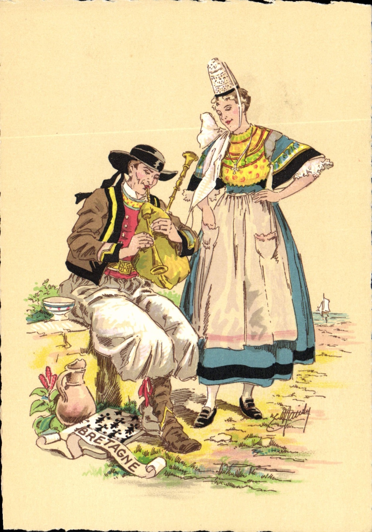 CPA Folklore Bretagne 