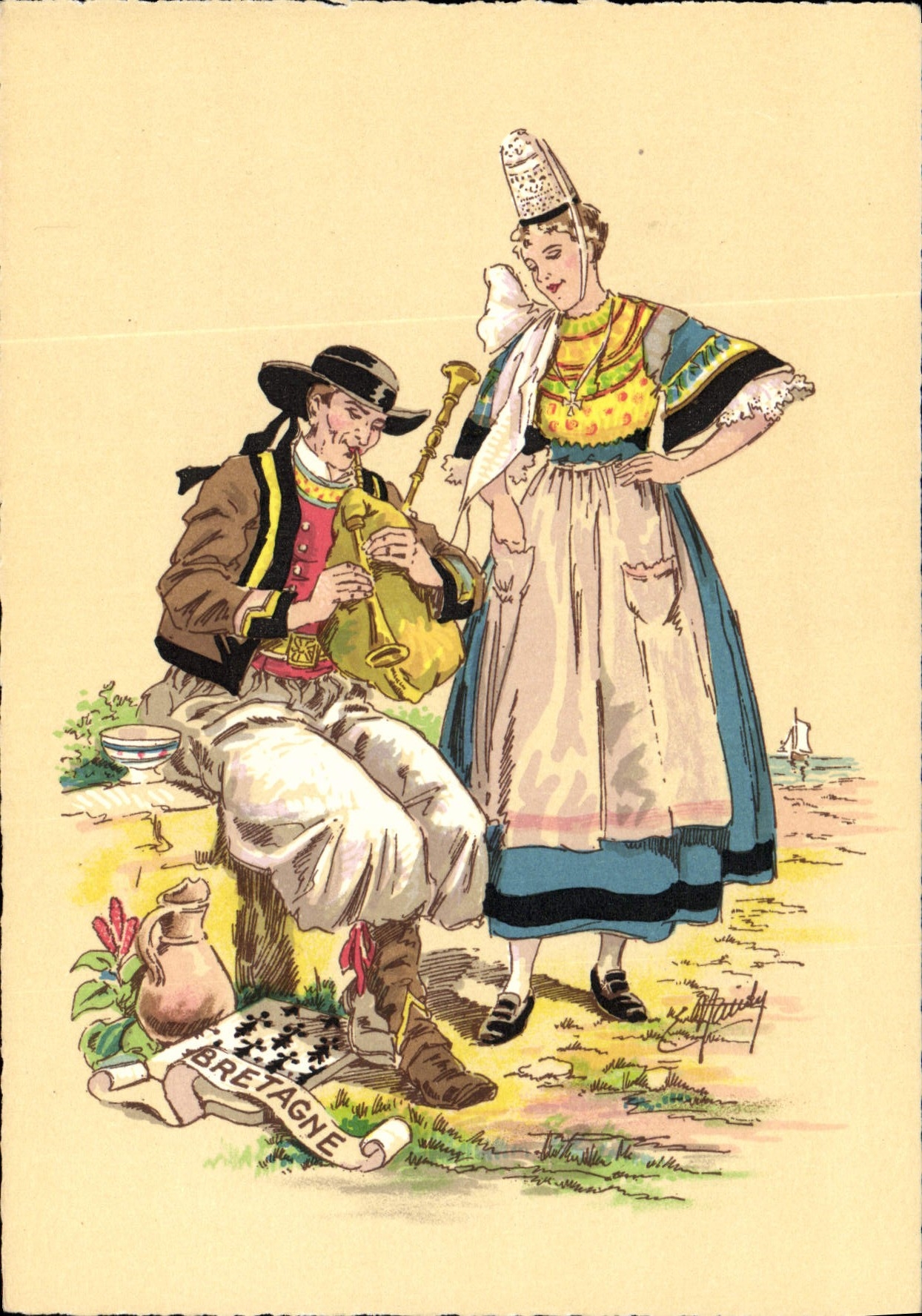 CPA Folklore Bretagne