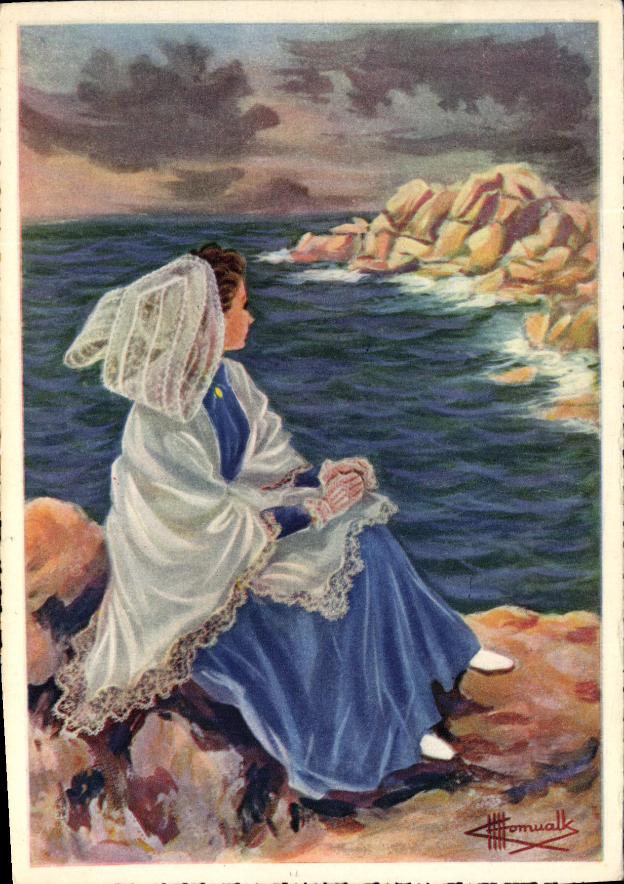 CPA Folklore Jeune fille de Tregastel Perros Guirec