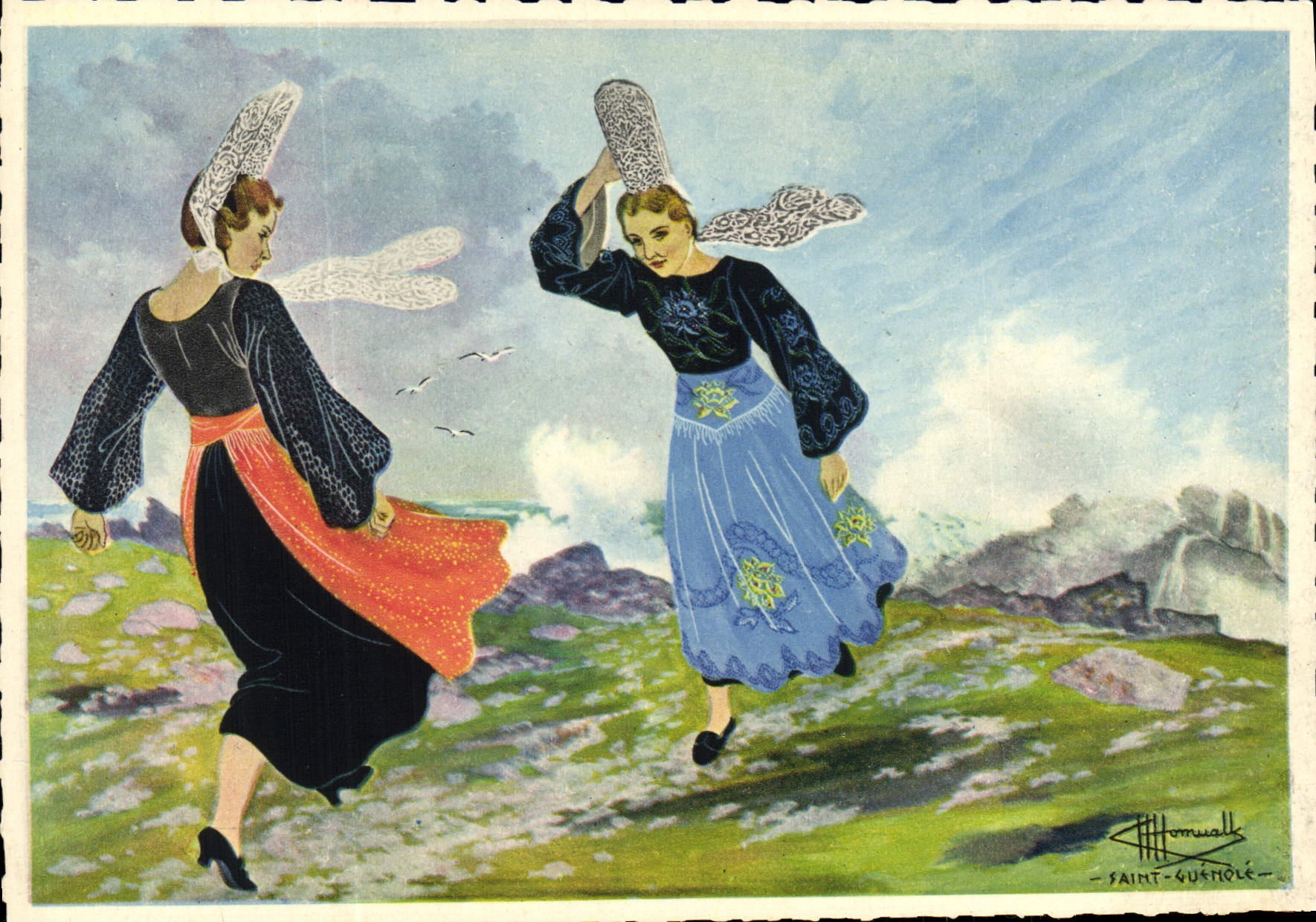 CPA Folklore Charles Homualk Saint Guenole Penmarch