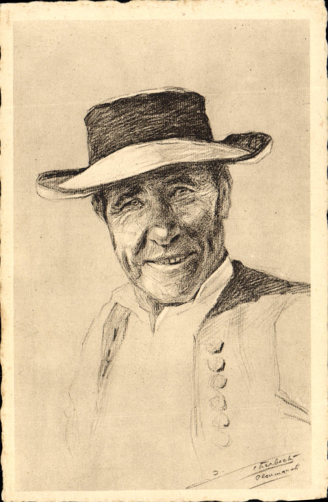 CPA Folklore Tetes de Bretagne