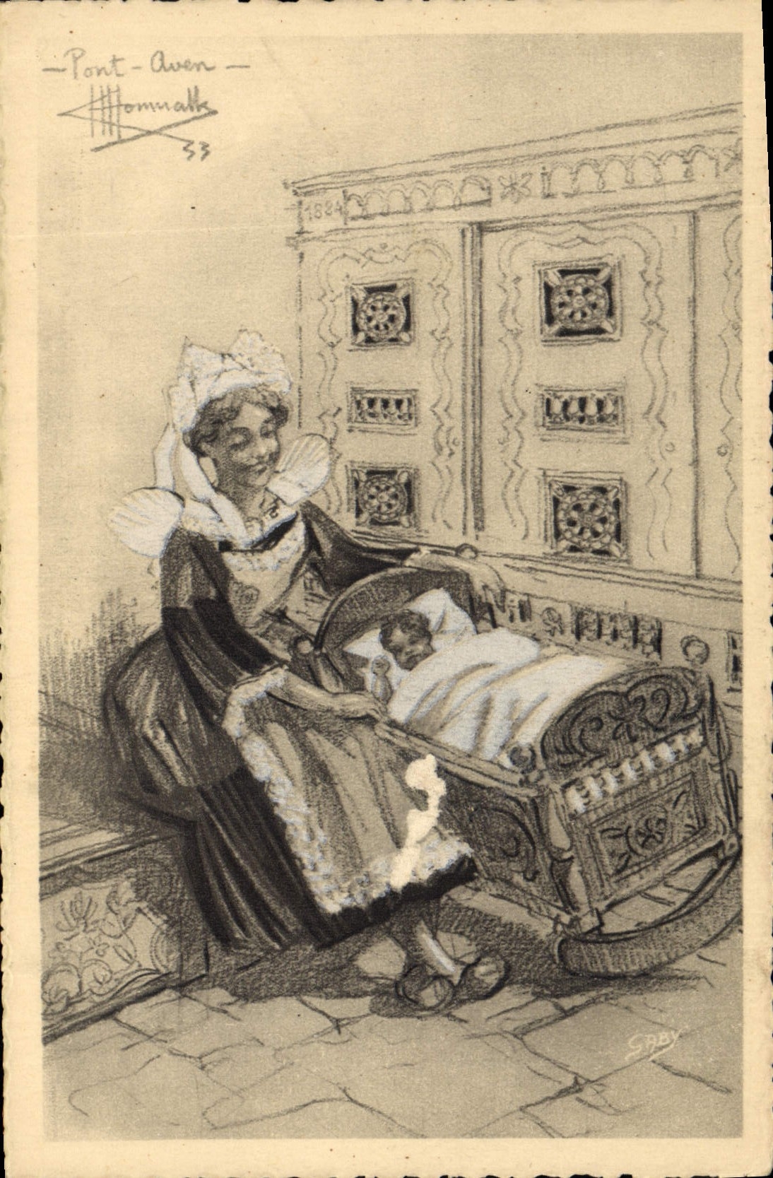 CPA Folklore Charles Homualk Pont-Aven Finistere