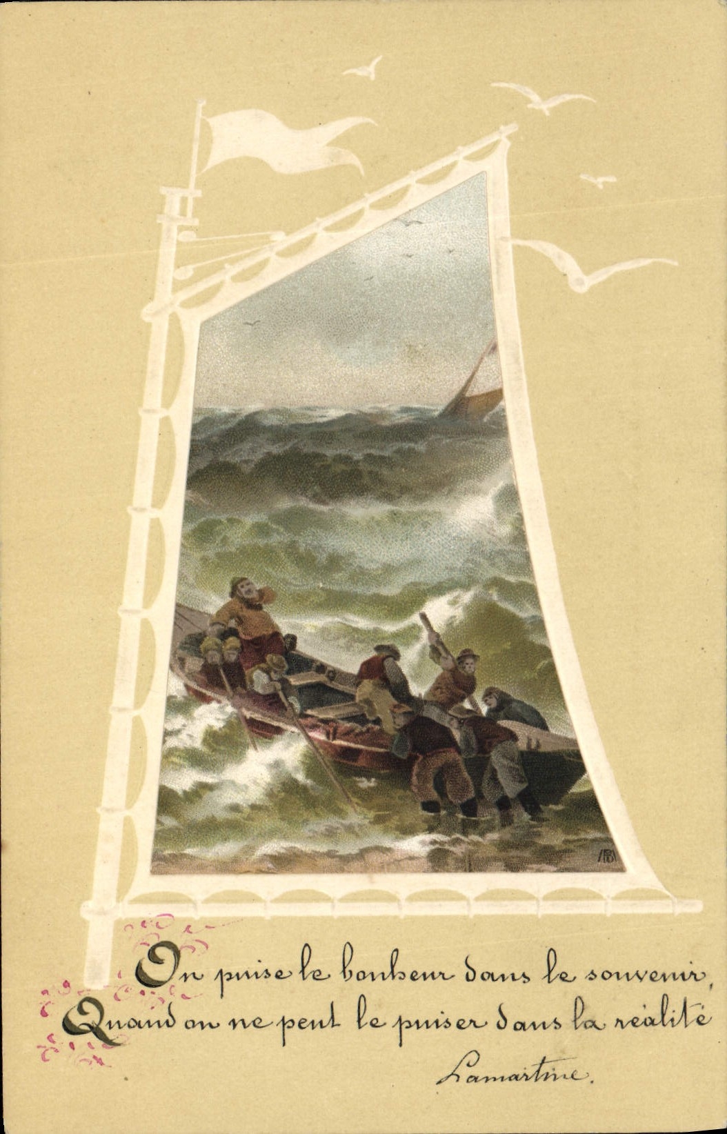 VINTAGE POSTCARD Marine Bateau Fishes