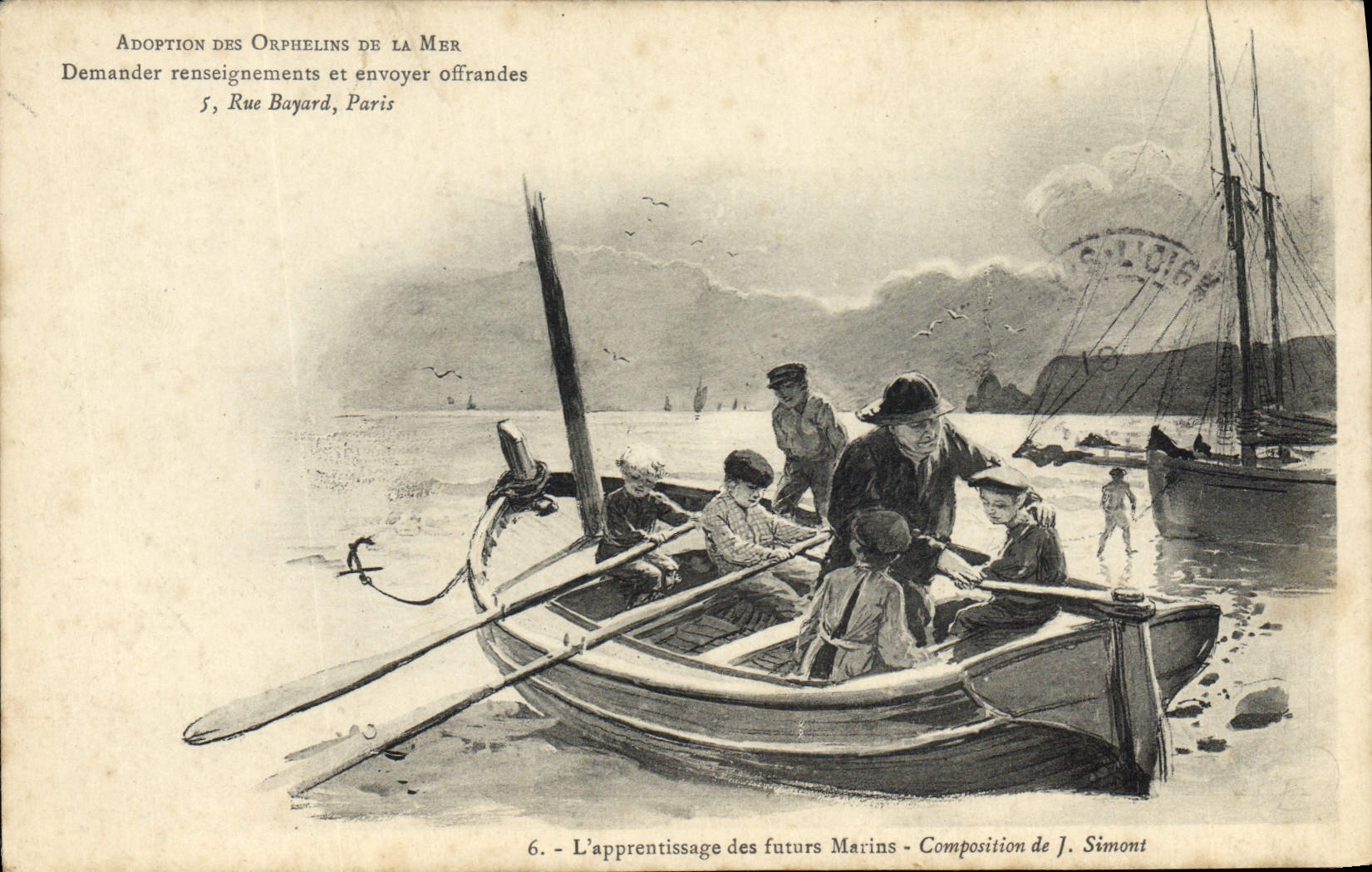 El folklore de la POSTAL de la VENDIMIA el entrenamiento de los marineros del futuro pesca Sinning