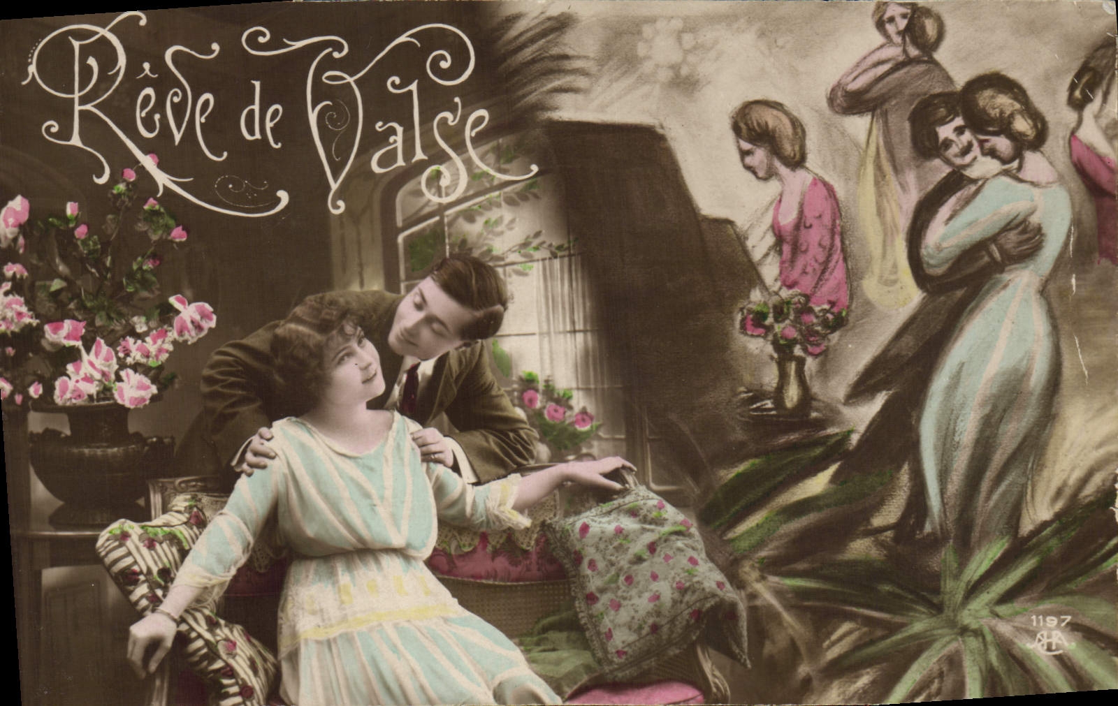 VINTAGE POSTCARD Danse Dreams of waltz