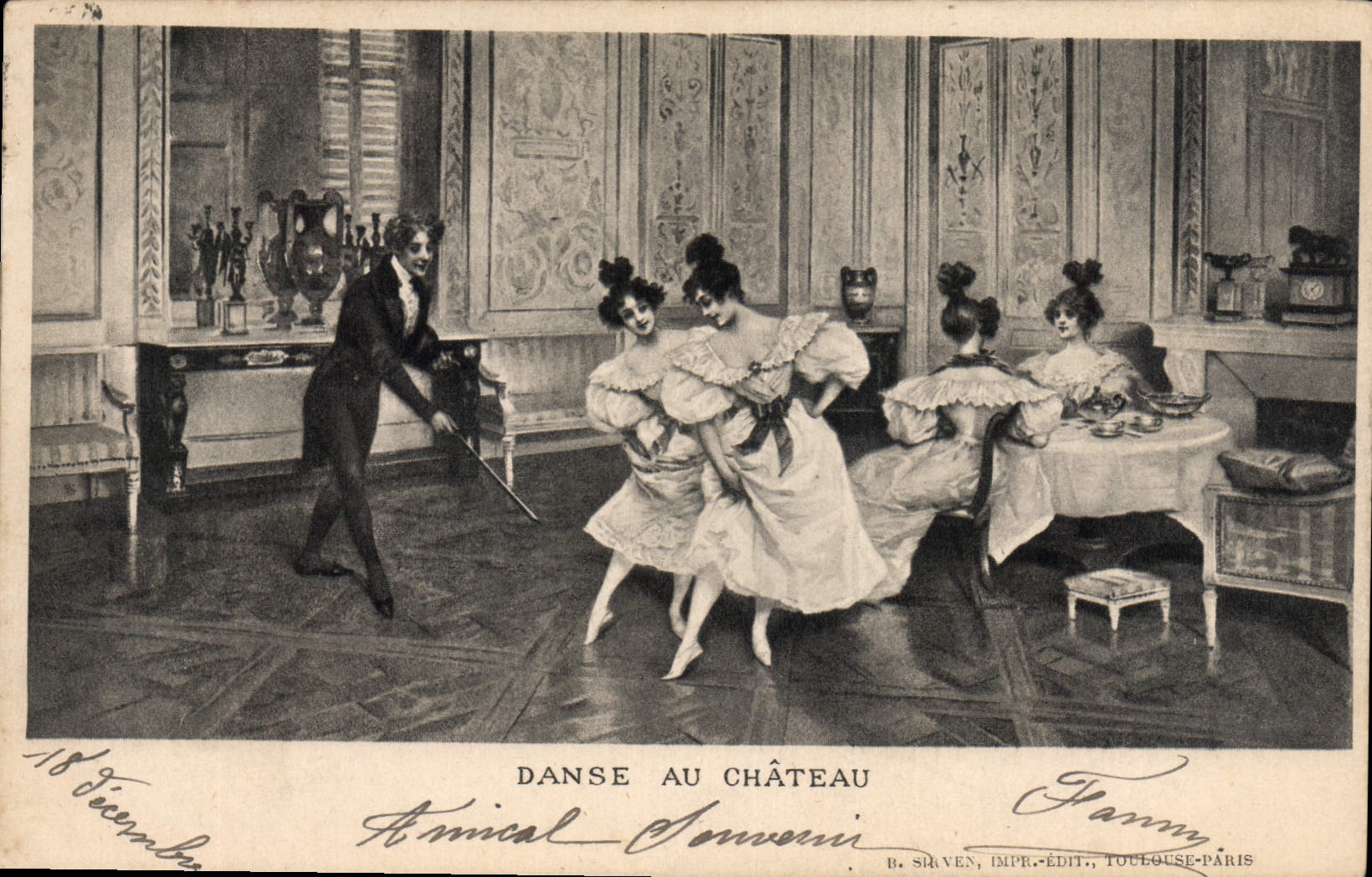 CPA Danse au chateau