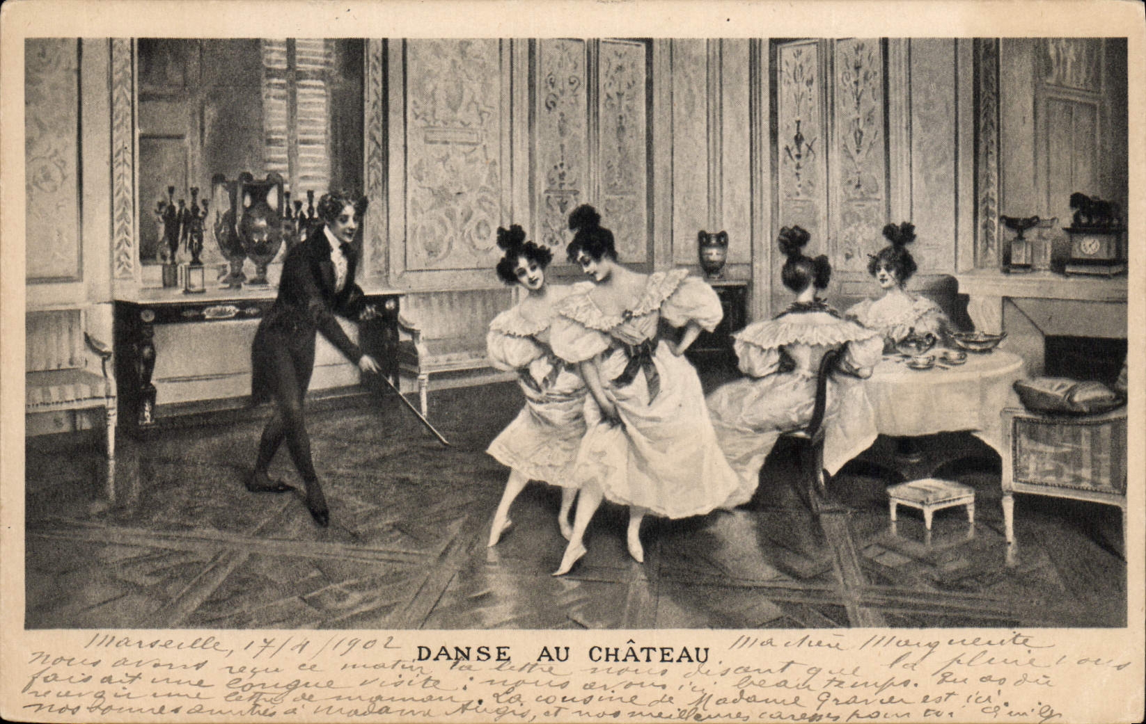 CPA Danse au chateau